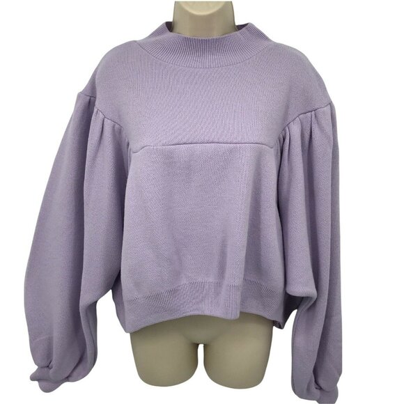 Top Shop Womens Dolman Balloon Sleeve Pullover Knit lilac Purple Sweater Size 12 - Picture 1 of 9